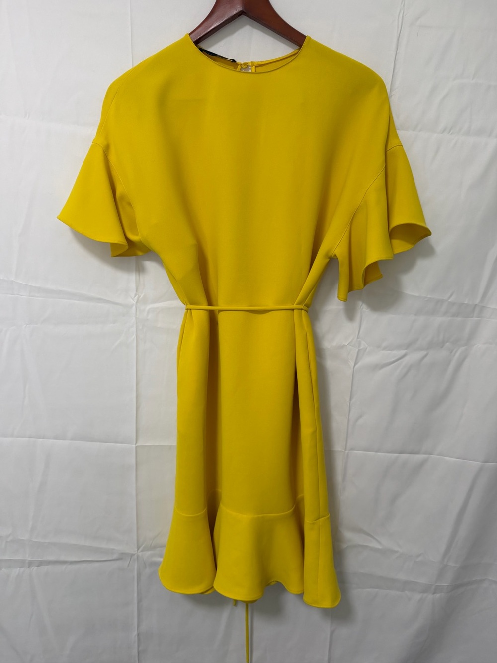 Carolina Herrera Bright Yellow Flutter-Sleeve Mini Dress